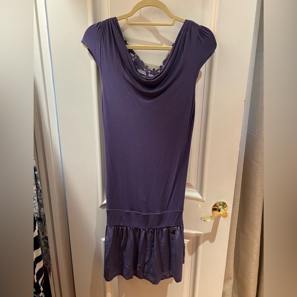 Liu Jo Purple Short Sleeve Jersey Dress
